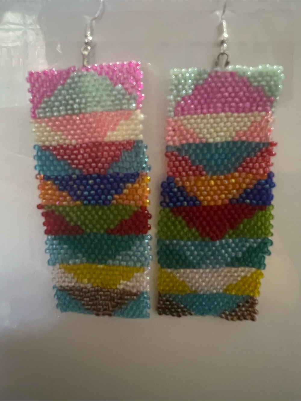 Handmade Multicolor Beaded Drop Earrings